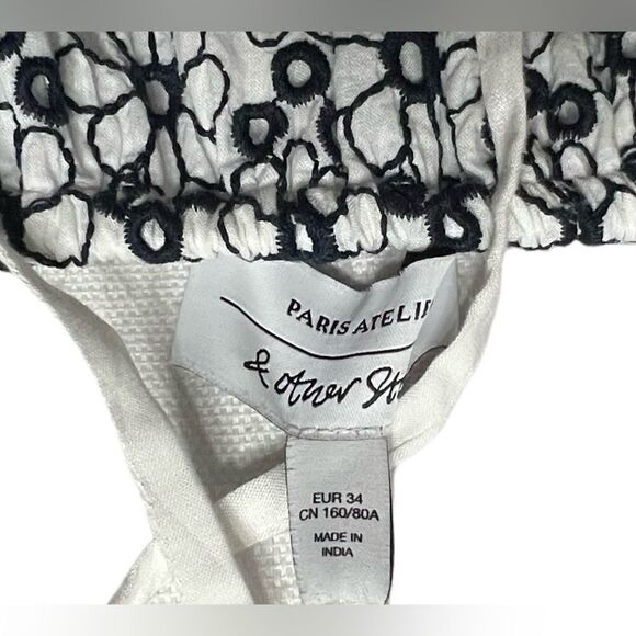 & Other Stories Cotton frill sleeve Embroidered Smock Mini Dress NWT size US 2 - Picture 7 of 8